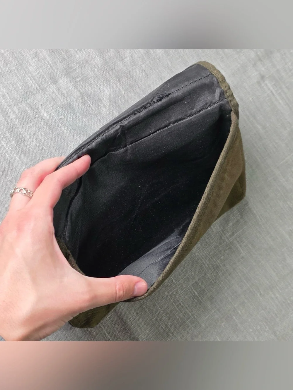 Vintage Jeep Olive Green Canvas Travel Wallet Clutch Organizer Bag